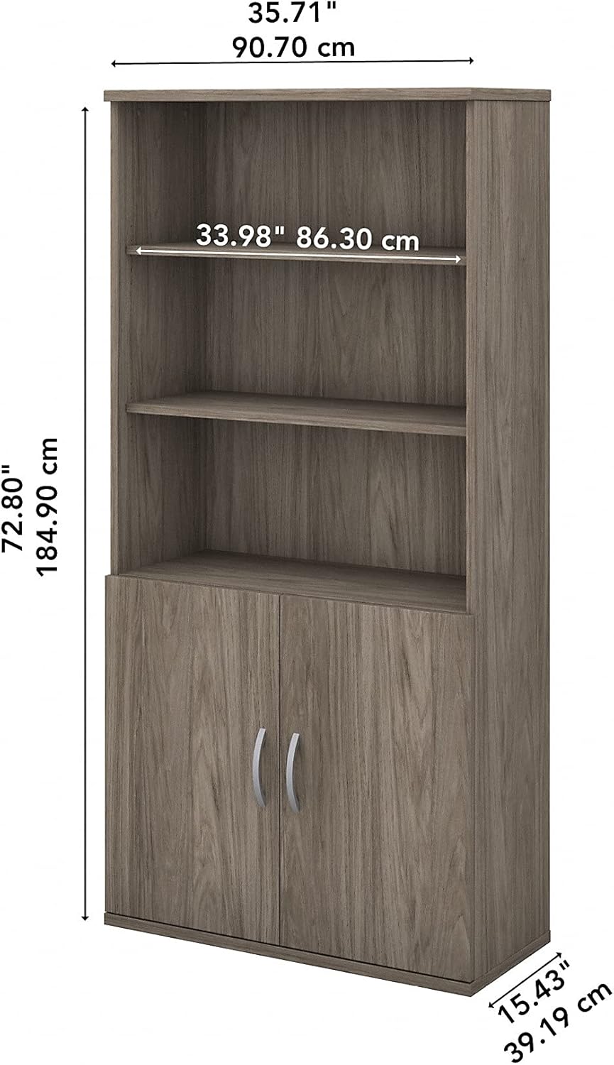 5 Shelf Bookcase with Doors D2026