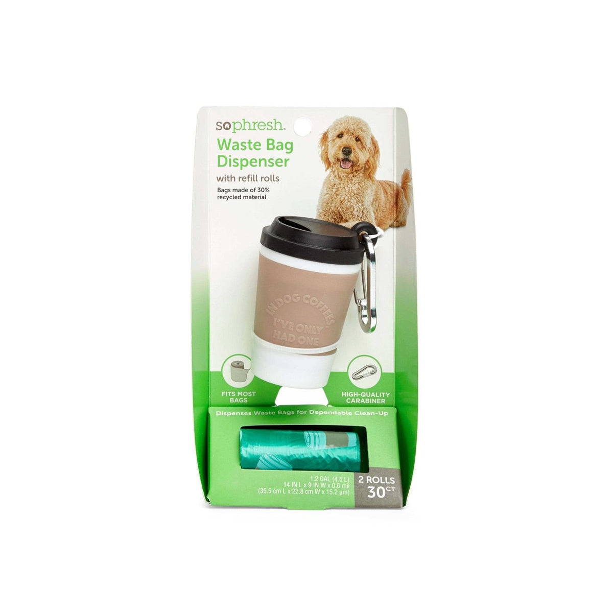 Coffee Cup Dog Waste Bag Dispenser with Refill Rolls W106