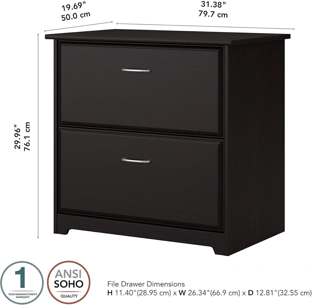 Espresso Oak 2 Drawer Lateral File Cabinet J56479