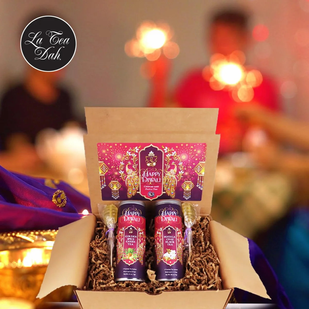 Gift Box with 2 Gourmet Teas, 2 Stirrers, 12 Sachets Z582726