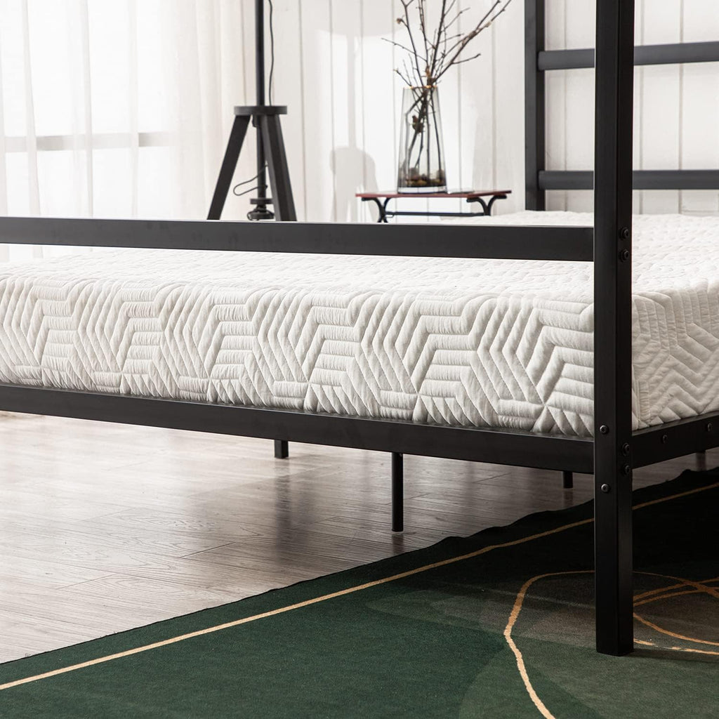 Black Full Size Canopy Bed Frame U919