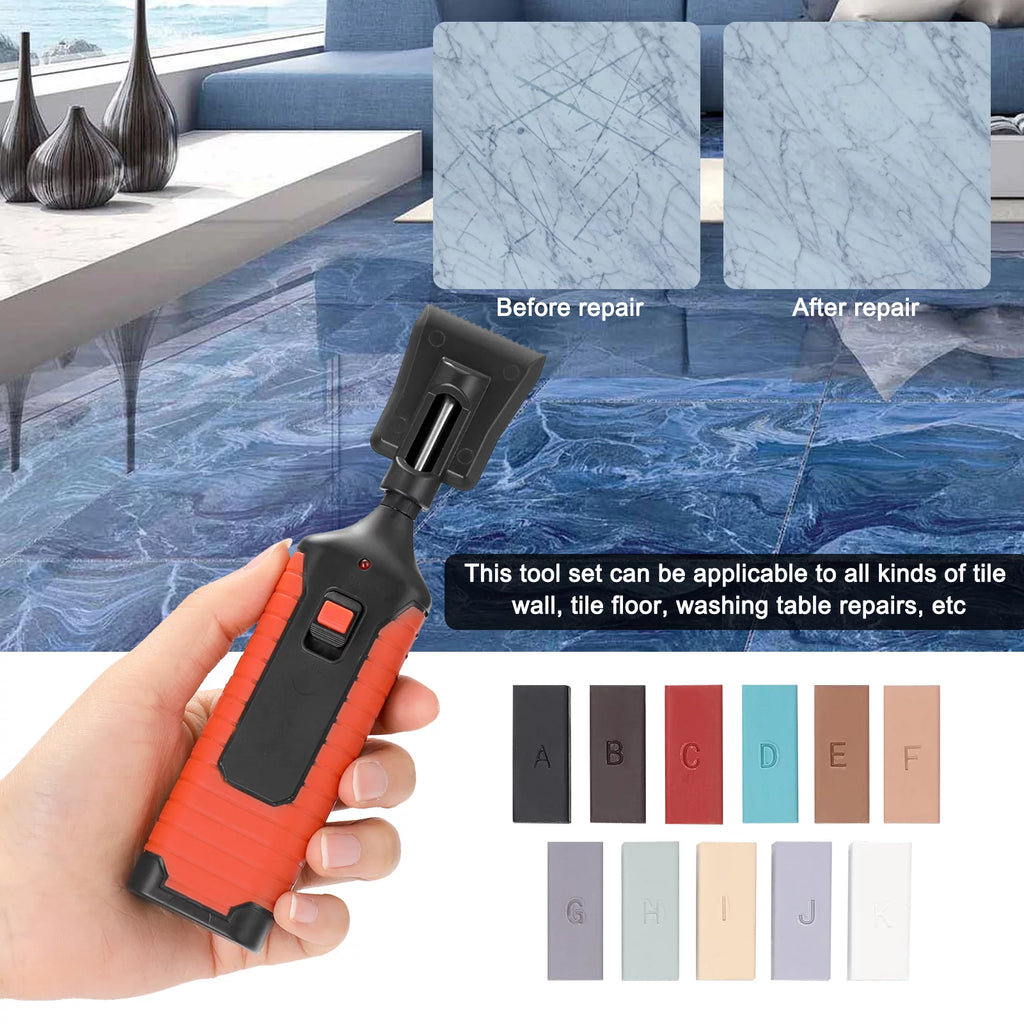 Ceramic Tile Repairing Tool Set with 11 Wax Bar T873