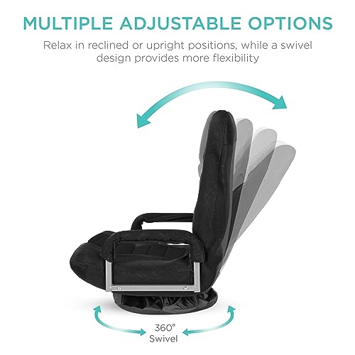 Swivel Gaming Chair 360 Degree Foldable Black/Blue E763946