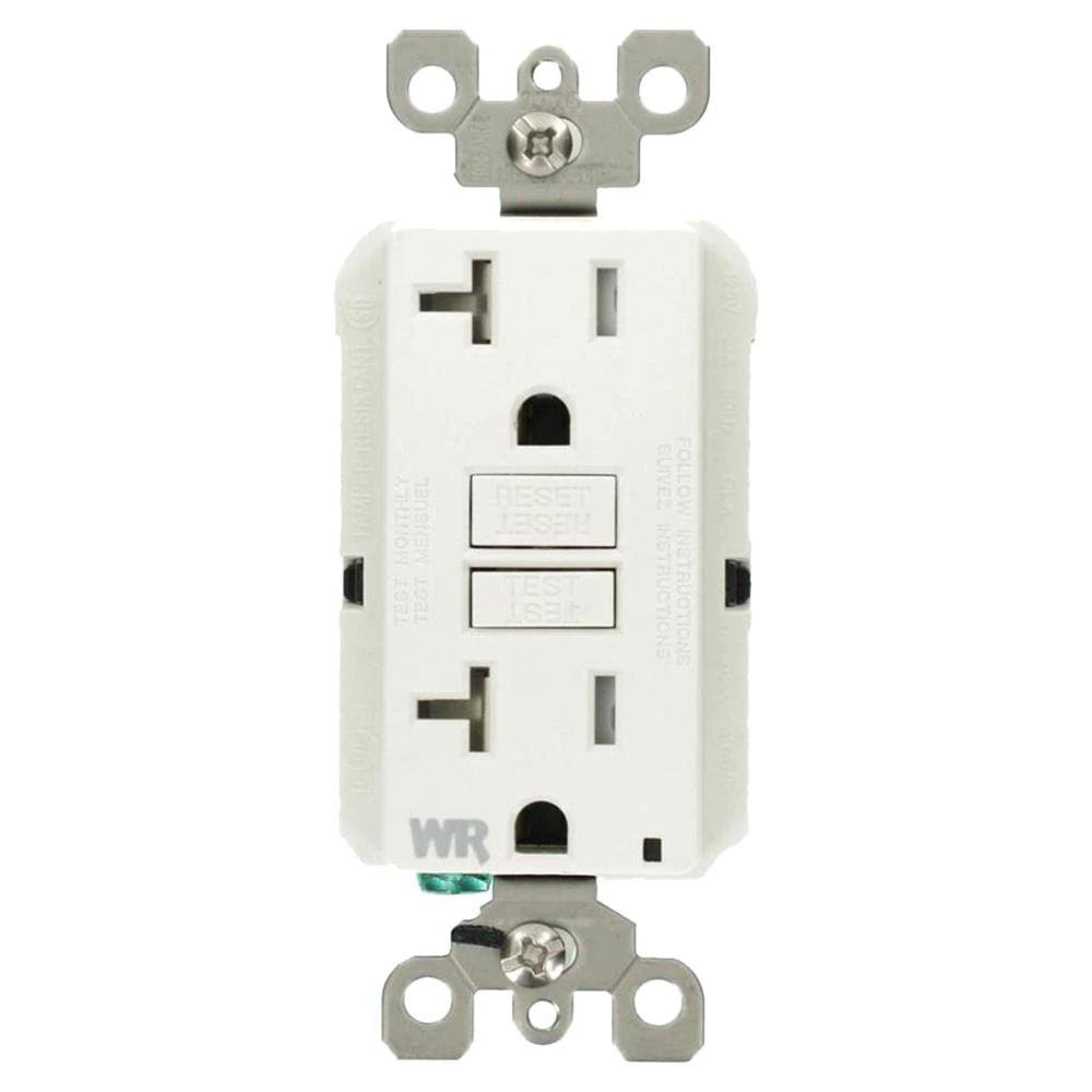 20 Amp 125-Volt Tamper Resistant Weather Resistant GFCI Outlet, White 6-Pack R11613