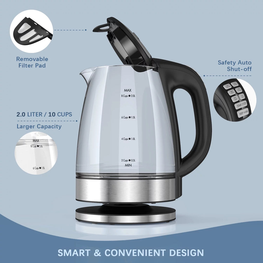 1200W 2.0L Glass Electric Kettle J646