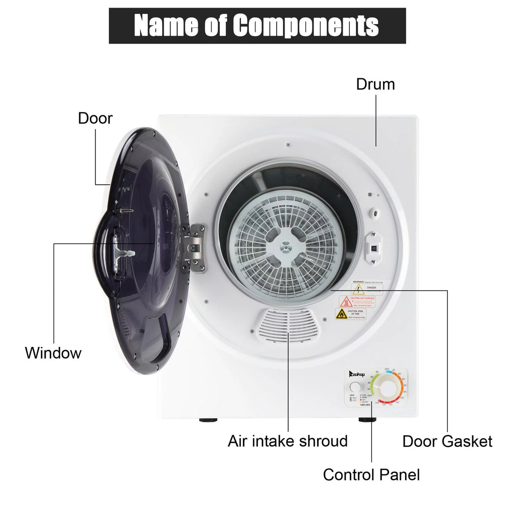 Portable 1.6 cu ft Compact Electric Dryer C1373