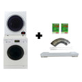 White 18lbs Washer 13lbs Compact Dryer Stackable Set S23355