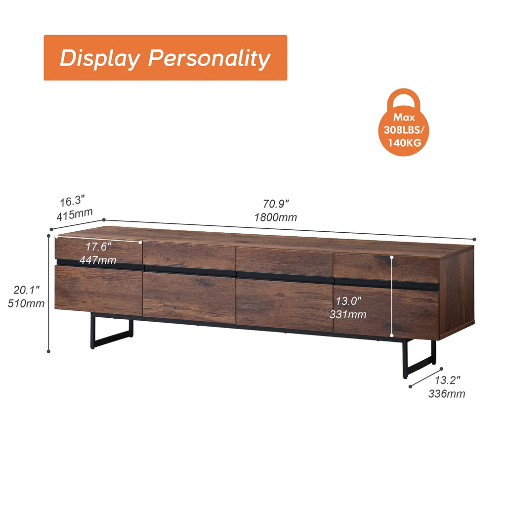 Brown TV Stand with Drawers S6089