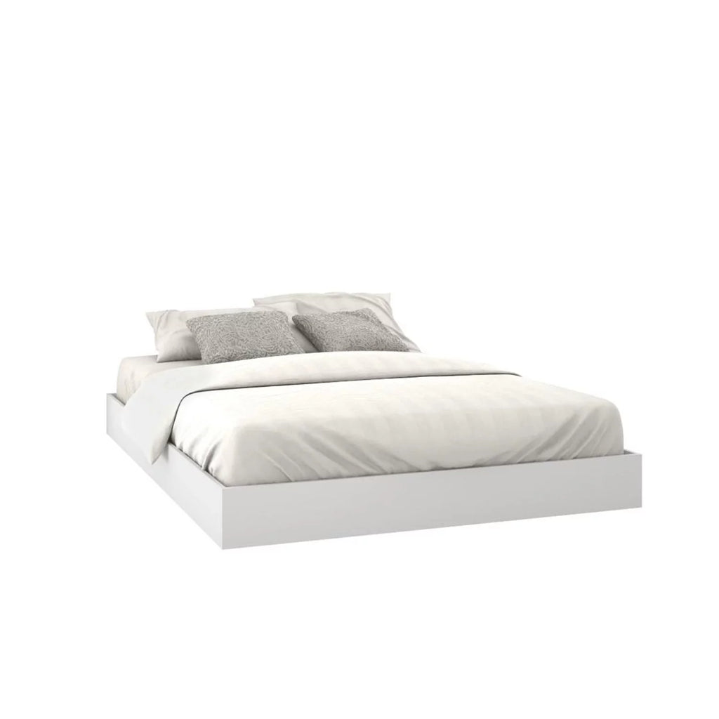 Queen Size Bedroom Set Natural Maple and White U1892