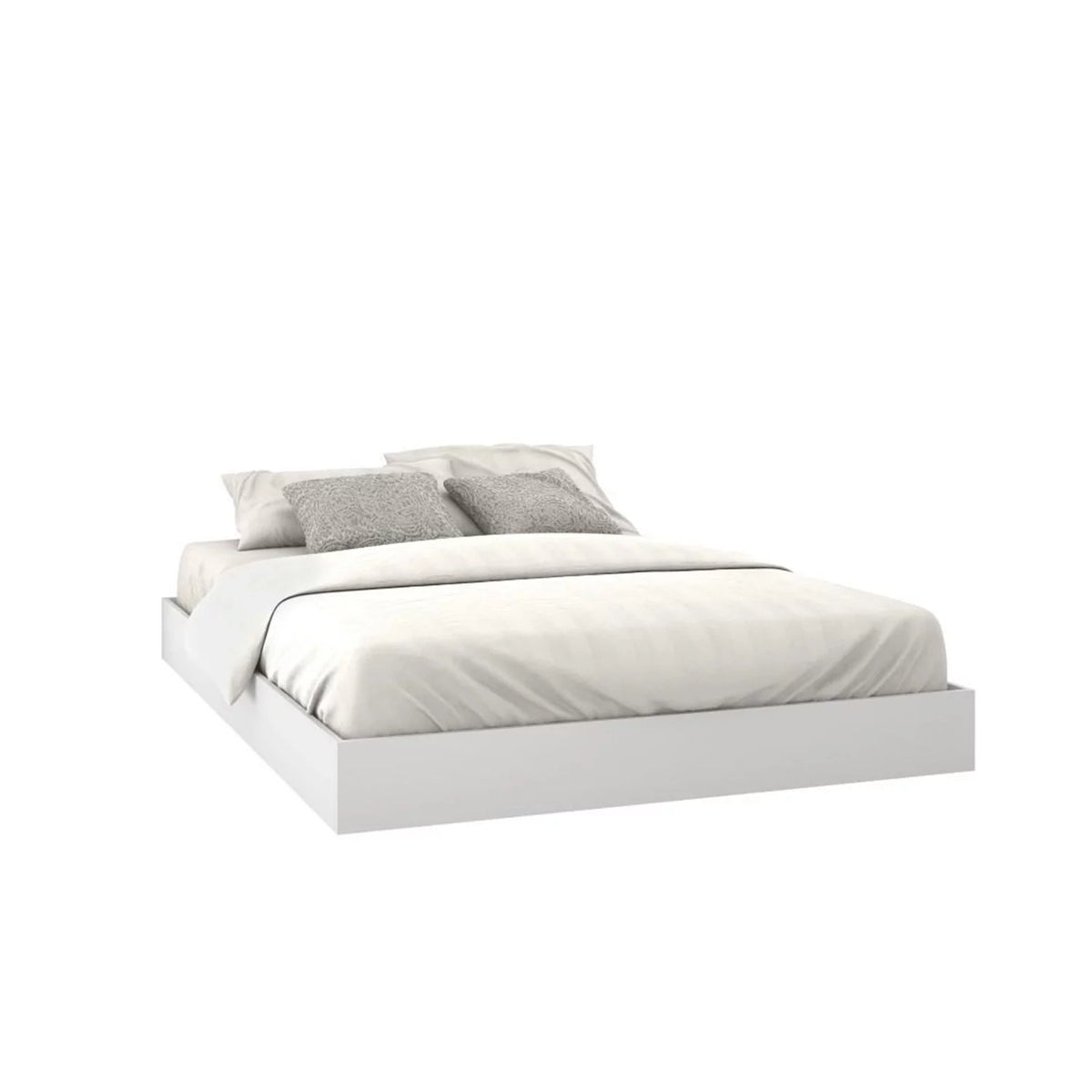 Queen Size Bedroom Set Natural Maple and White U1892