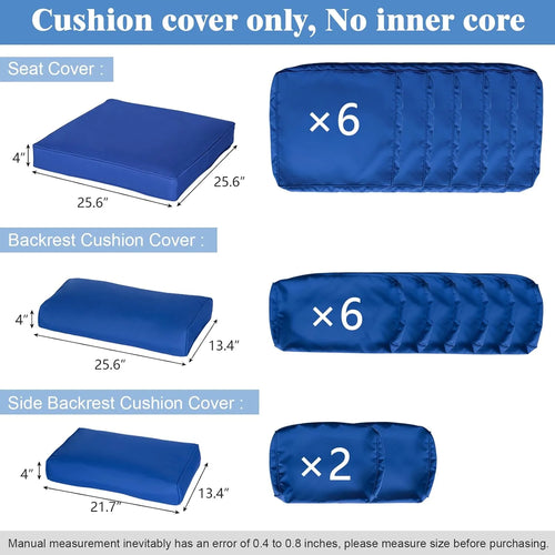 14 Piece Dark Blue Patio Cushion Covers B23493