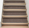 Set of 15 Attachable Indoor Carpet Stair Treads Pebble Gray 8 in. x 23.5 in. Q865293
