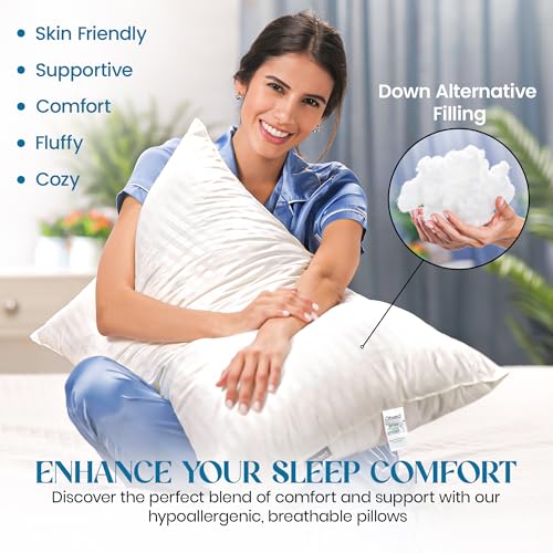 King Set of 2 Down Alternative Microfiber Bed Pillows P4366