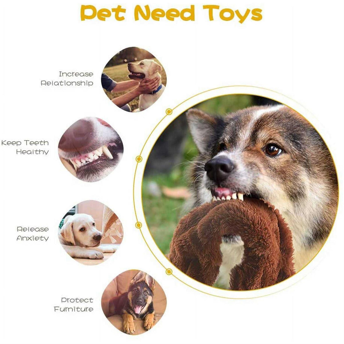 No Stuffing Plush Dog Squeaky Chew Toy N321