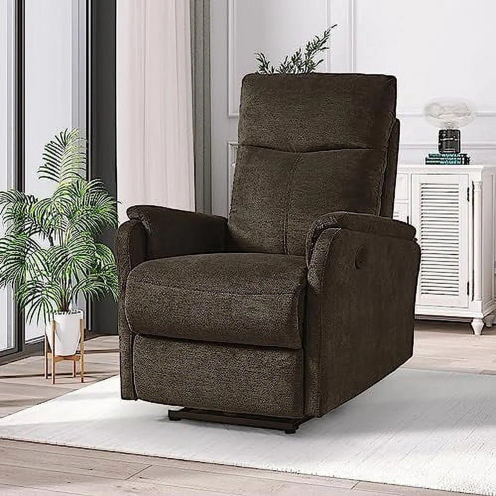 Dark Brown Fabric Power Recliner Chair with USB Port H921882
