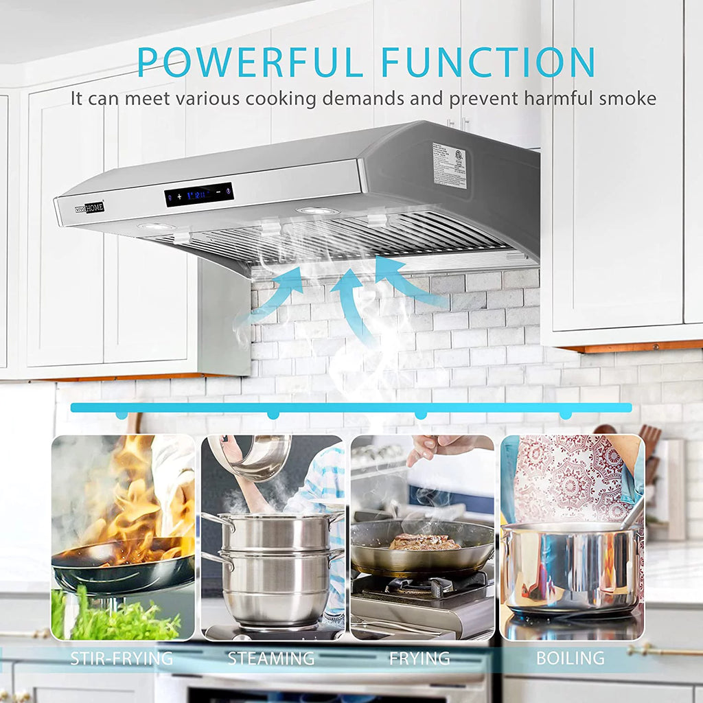 30 Inch Under Cabinet Range Hood with LED Lights B596