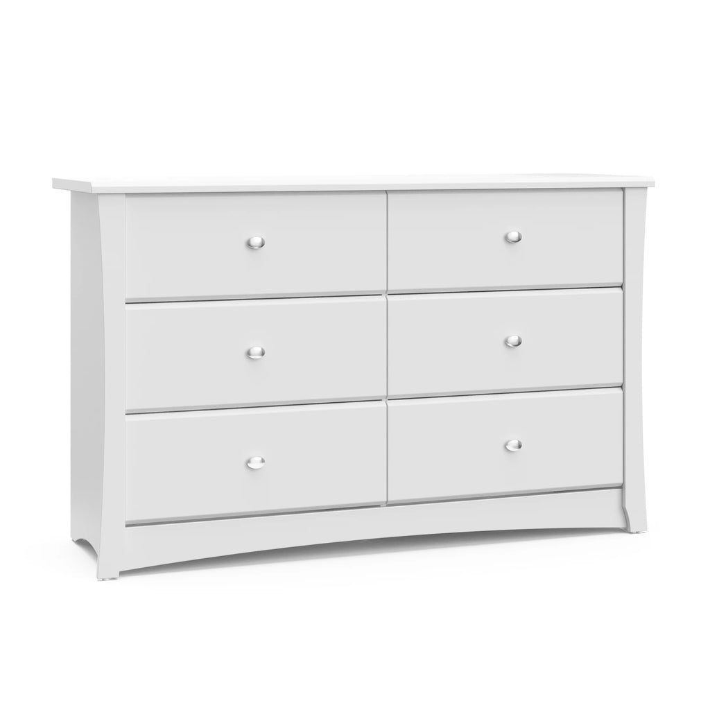 White 6 Drawer Double Dresser B353341