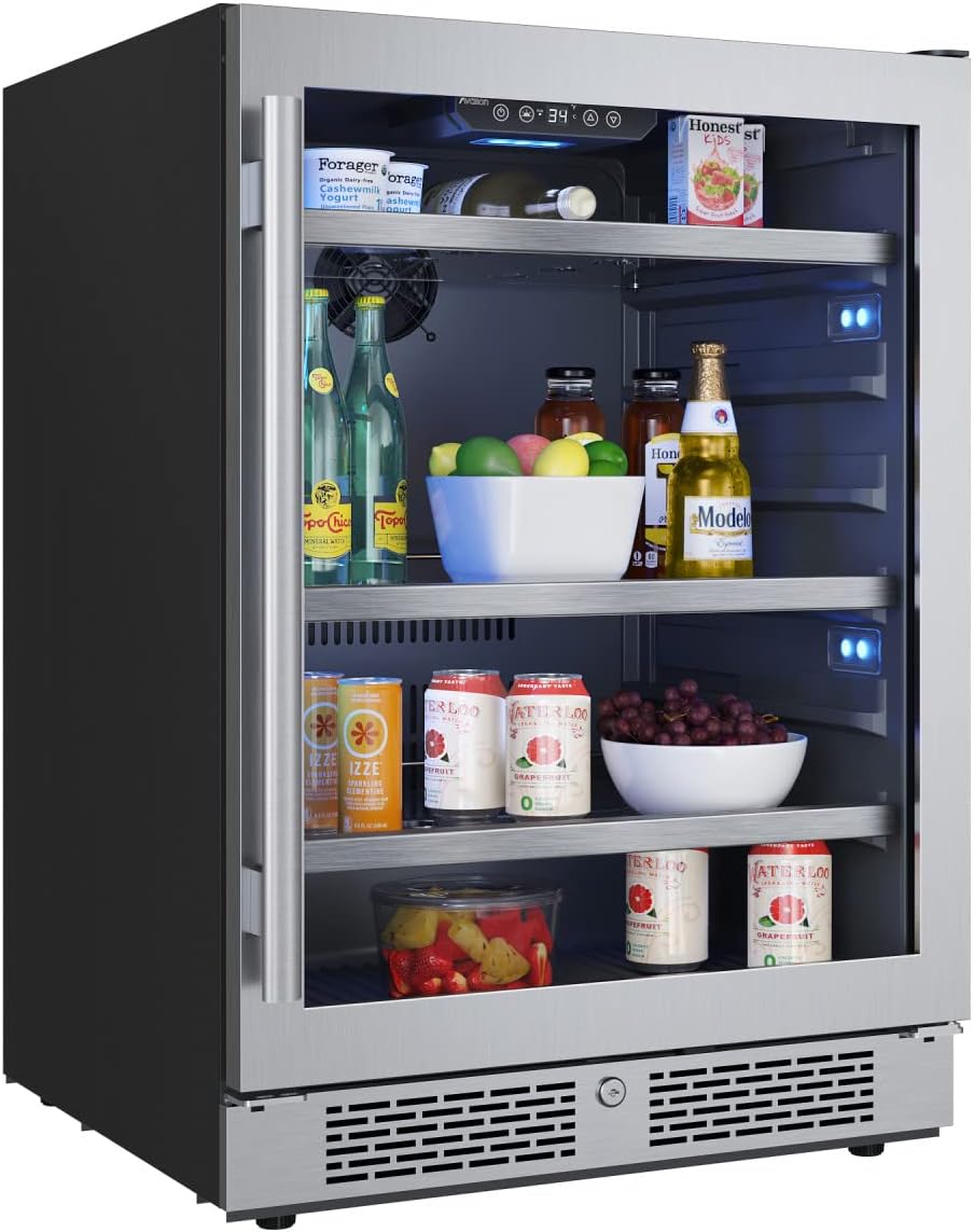 24 Inch 140 Can Beverage Center with LED Lighting C55429
