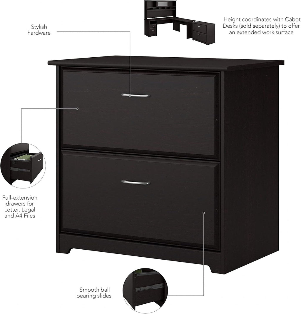 Espresso Oak 2 Drawer Lateral File Cabinet J56479