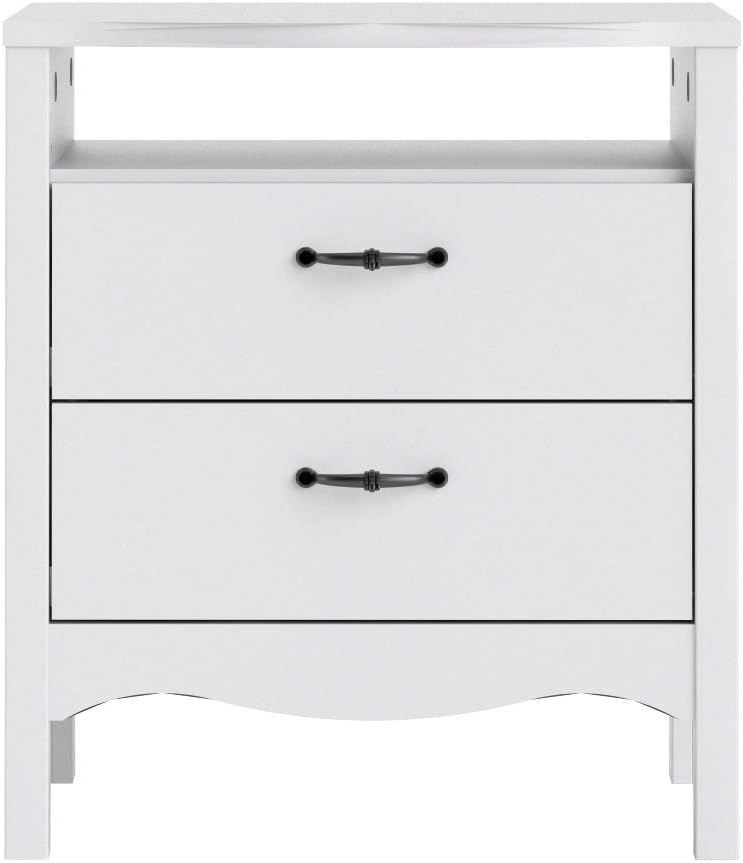 White 2 Drawer Nightstand X3775