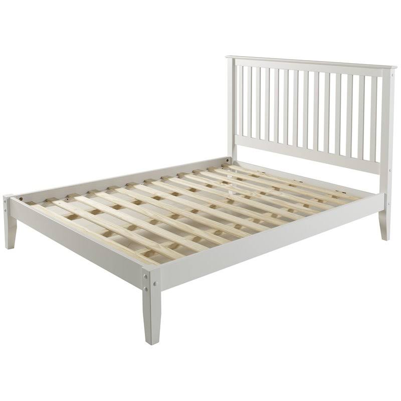 Solid Wood Full Platform Bed in White N96638