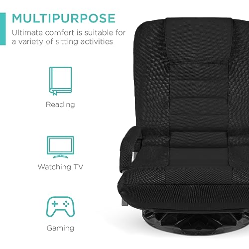 Swivel Gaming Chair 360 Degree Foldable Black/Blue E763946
