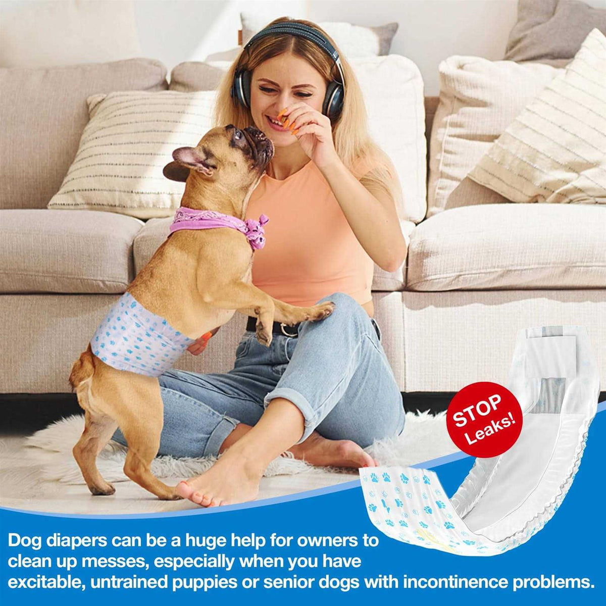 Soft Disposable Male Dog Wraps I604