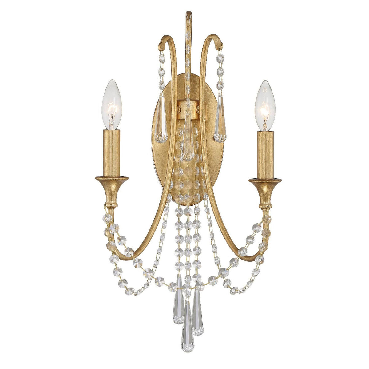 2 Light Antique Gold Wall Mount Z27895