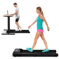 0.6-3.8MPH Walking Pad Treadmill with Remote Control Black P2787