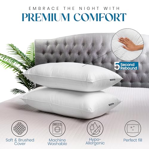 King Set of 2 Down Alternative Microfiber Bed Pillows P4366