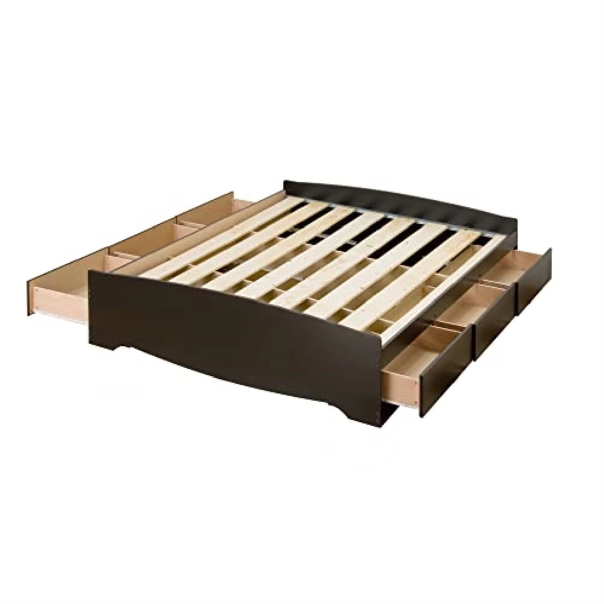 Black Double Full Platform Storage Bed with 6 Drawers H304