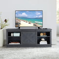 Black Sliding Barn Door TV Stand with Storage Cabinet O769