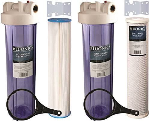 20x22 Whole House Water Filter with Pleated Sediment & Carbon Filters O115820