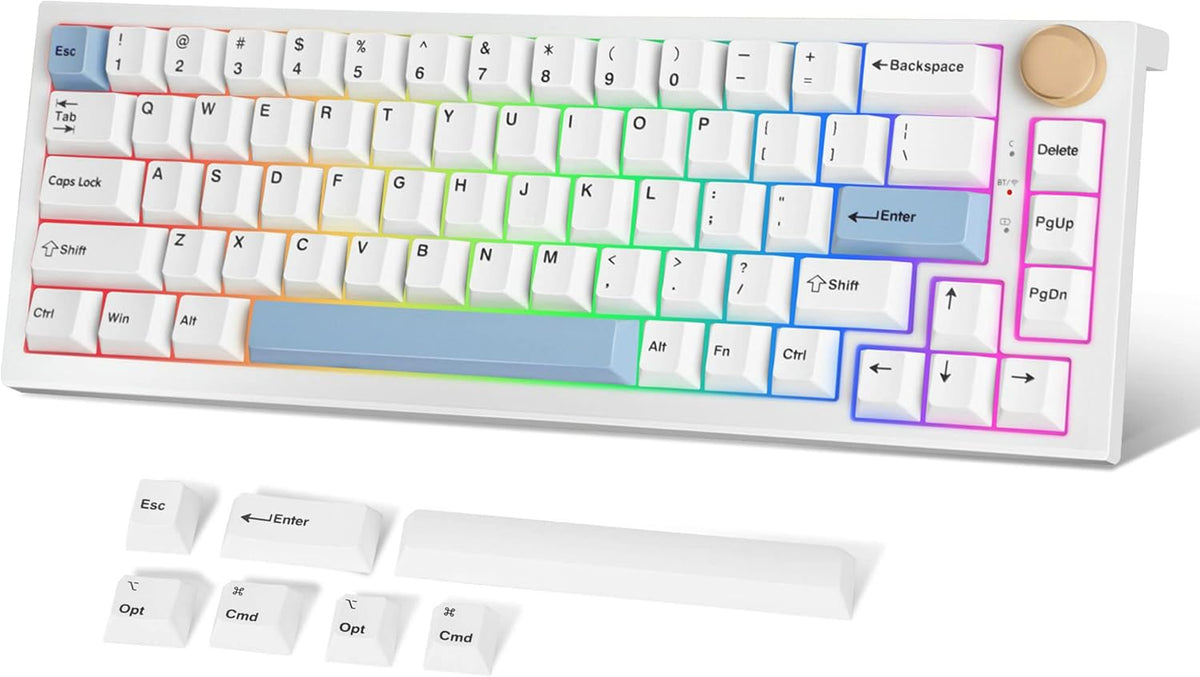 3-Mode Hot Swappable RGB Backlit 65% Mechanical Keyboard Q62216