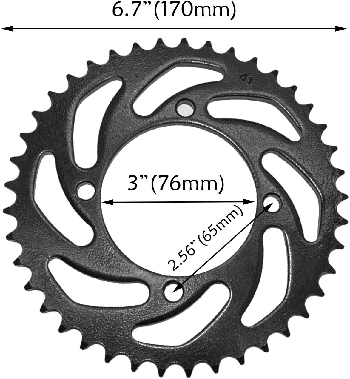 Rear 90/100-14 Wheel Tire & Rim Inner Tube with 15mm Bearing & Brake Disc Rotor & 428 41T Sprocket & Hydraulic Disc Brake Caliper Master Cylinder & Rim Axle Set H54596