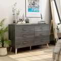 Distressed Grey 6-Drawer Dresser with Bar Pulls M564470