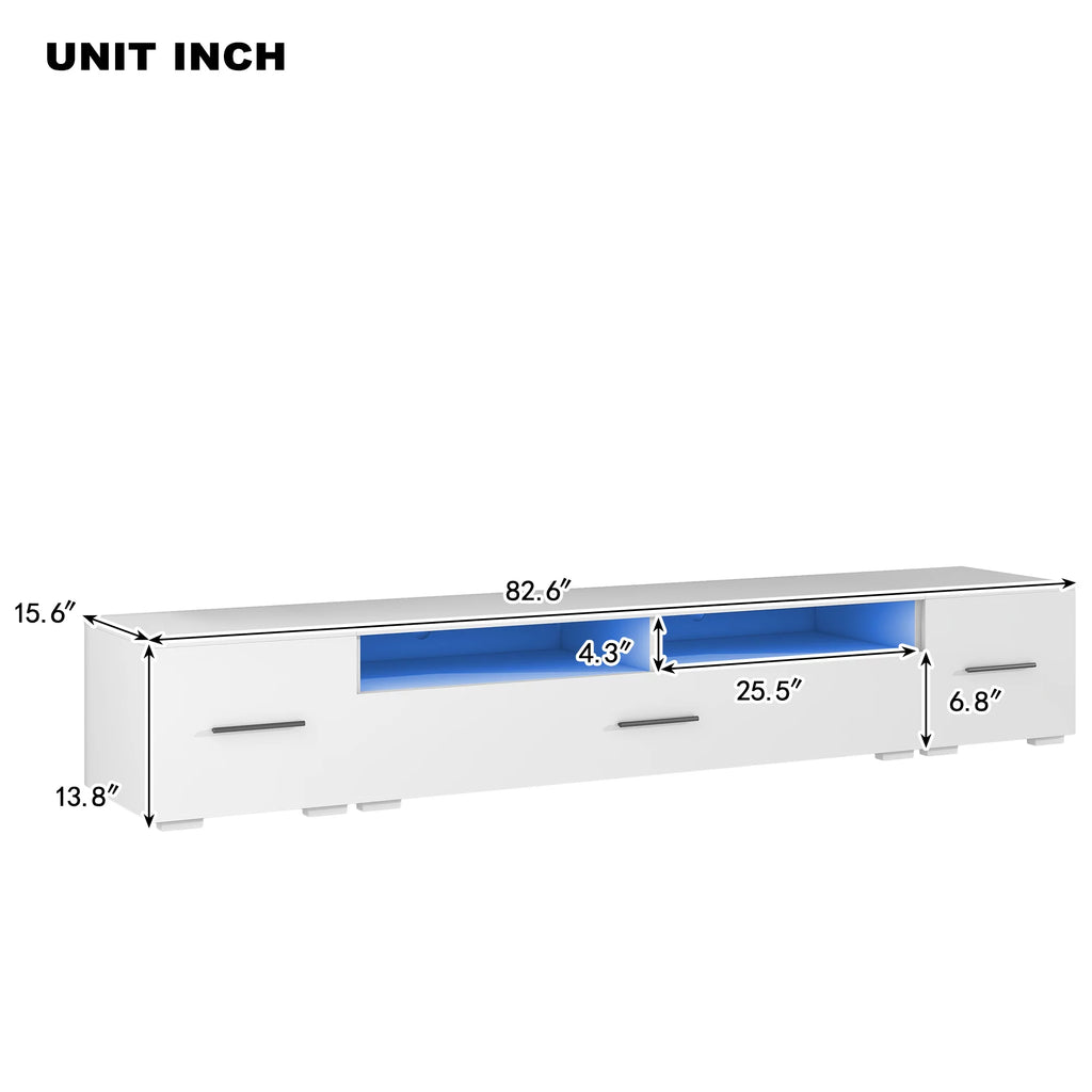 White TV Stand with LED Lights O58907