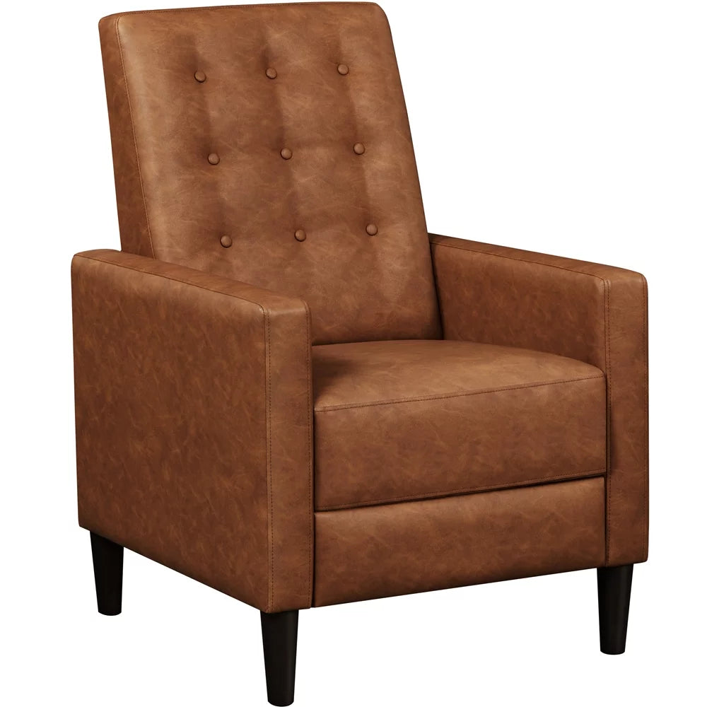Brown Faux Leather Recliner E497