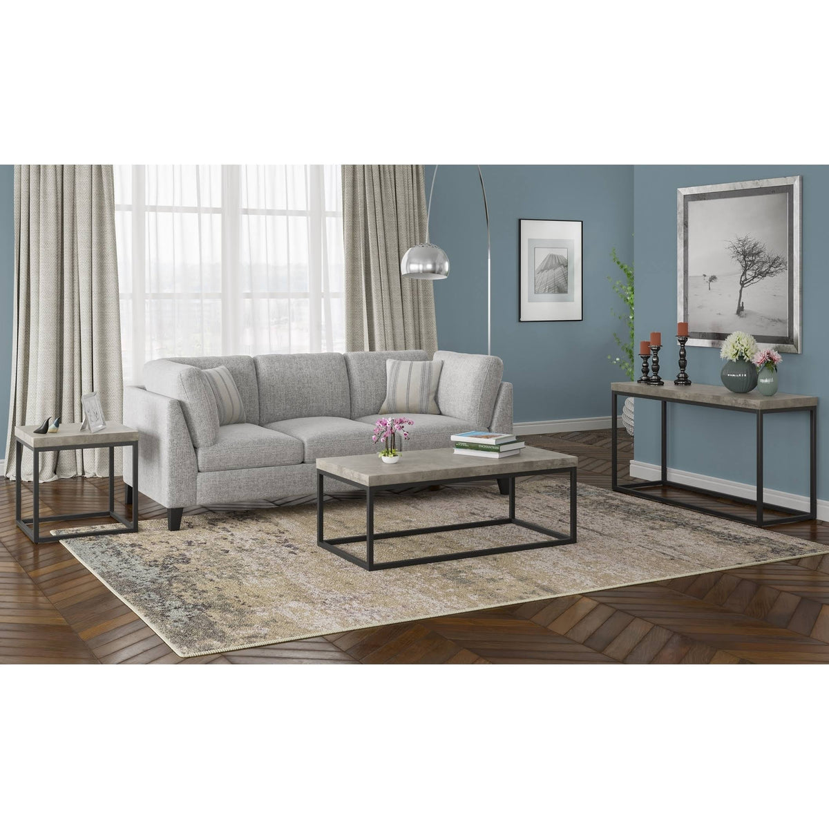 Concrete Finish End Table L971044