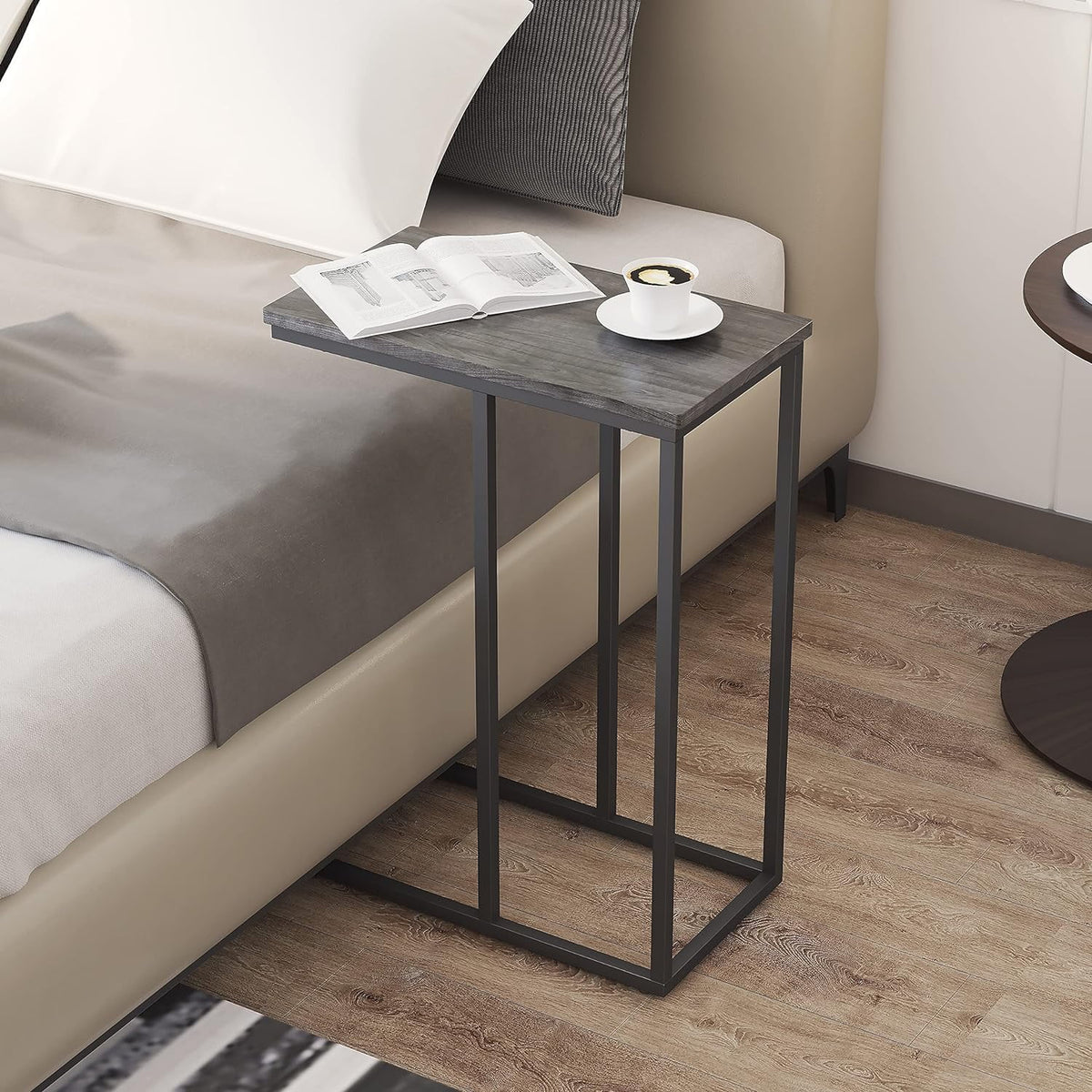 C Shaped End Table Set of 2 Grey C72840