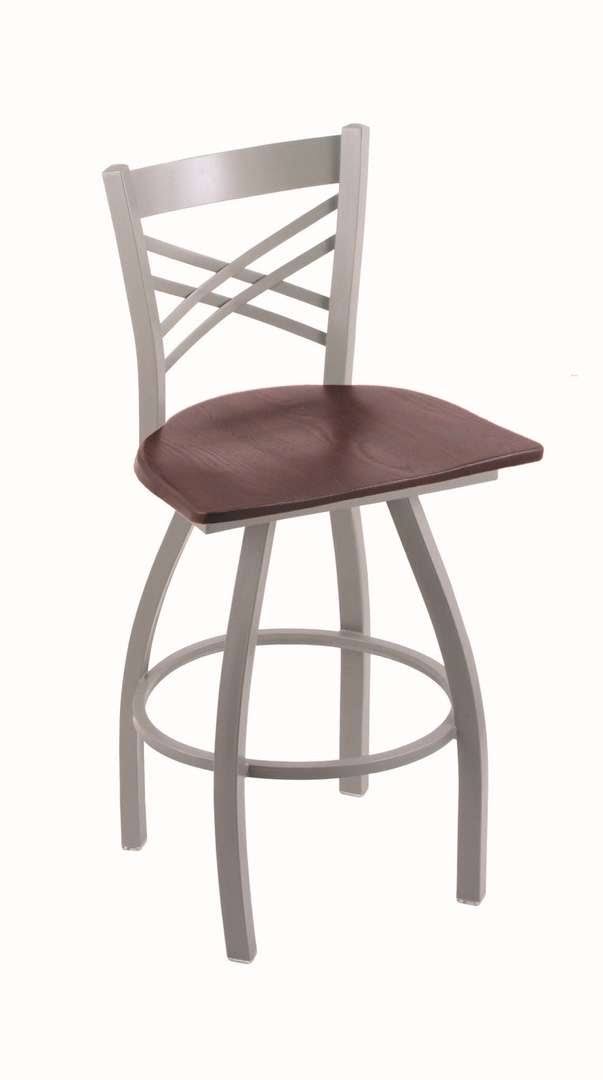 Swivel Counter Stool with Anodized Nickel Finish F7462