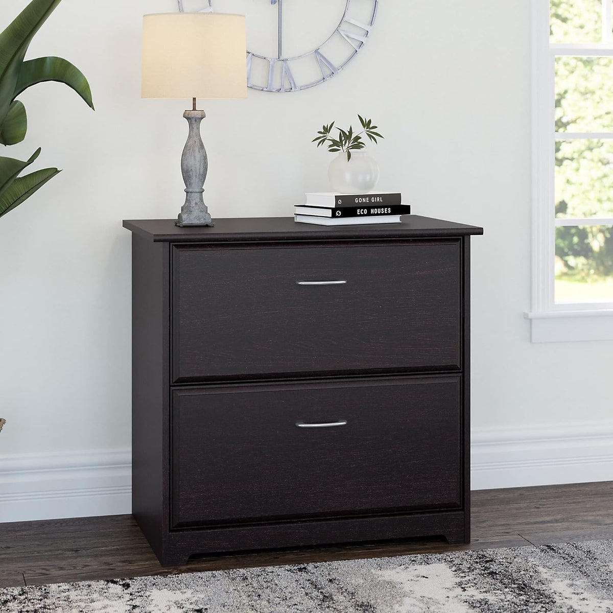 Espresso Oak 2 Drawer Lateral File Cabinet J56479