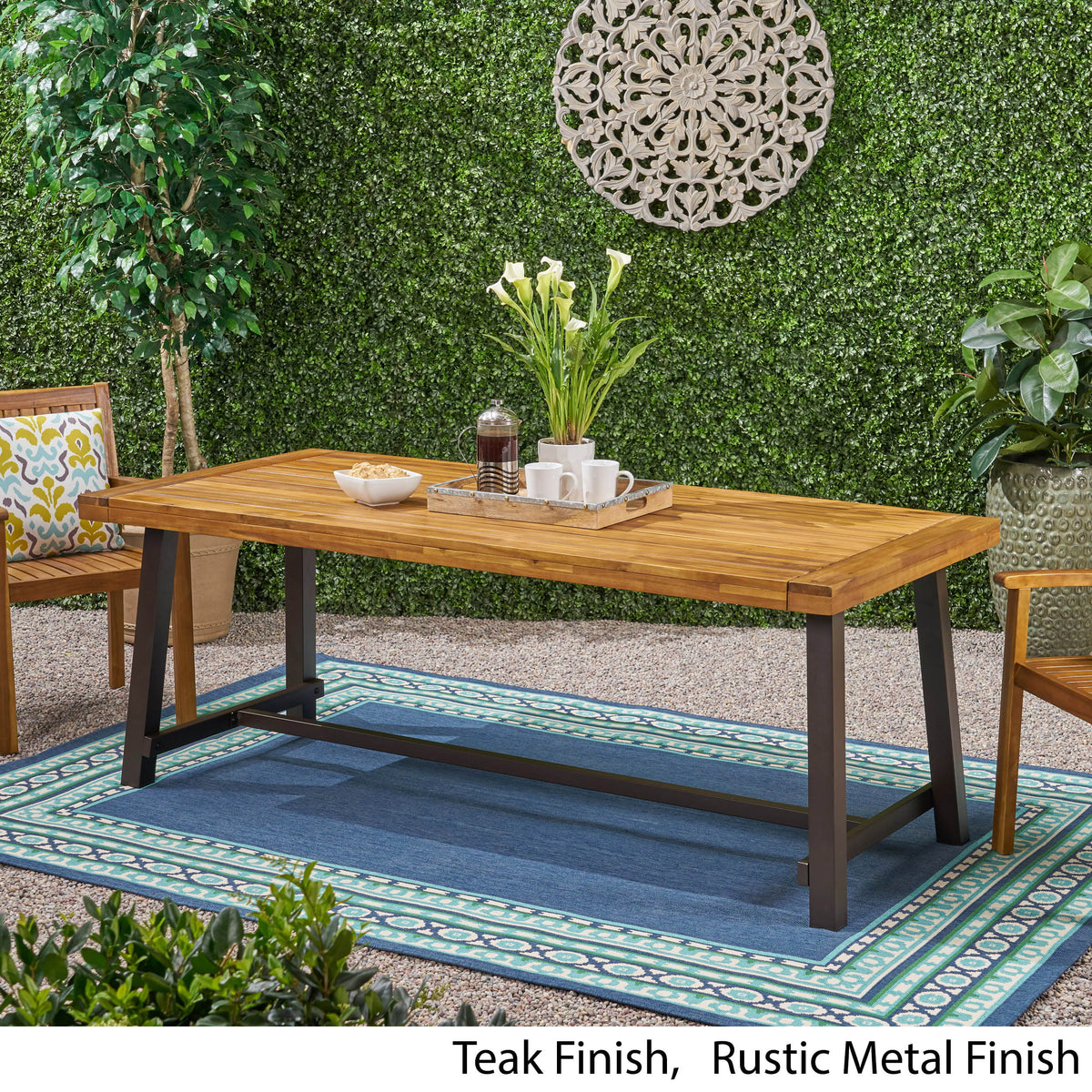 Outdoor Eight-Seater Wooden Dining Table U77409