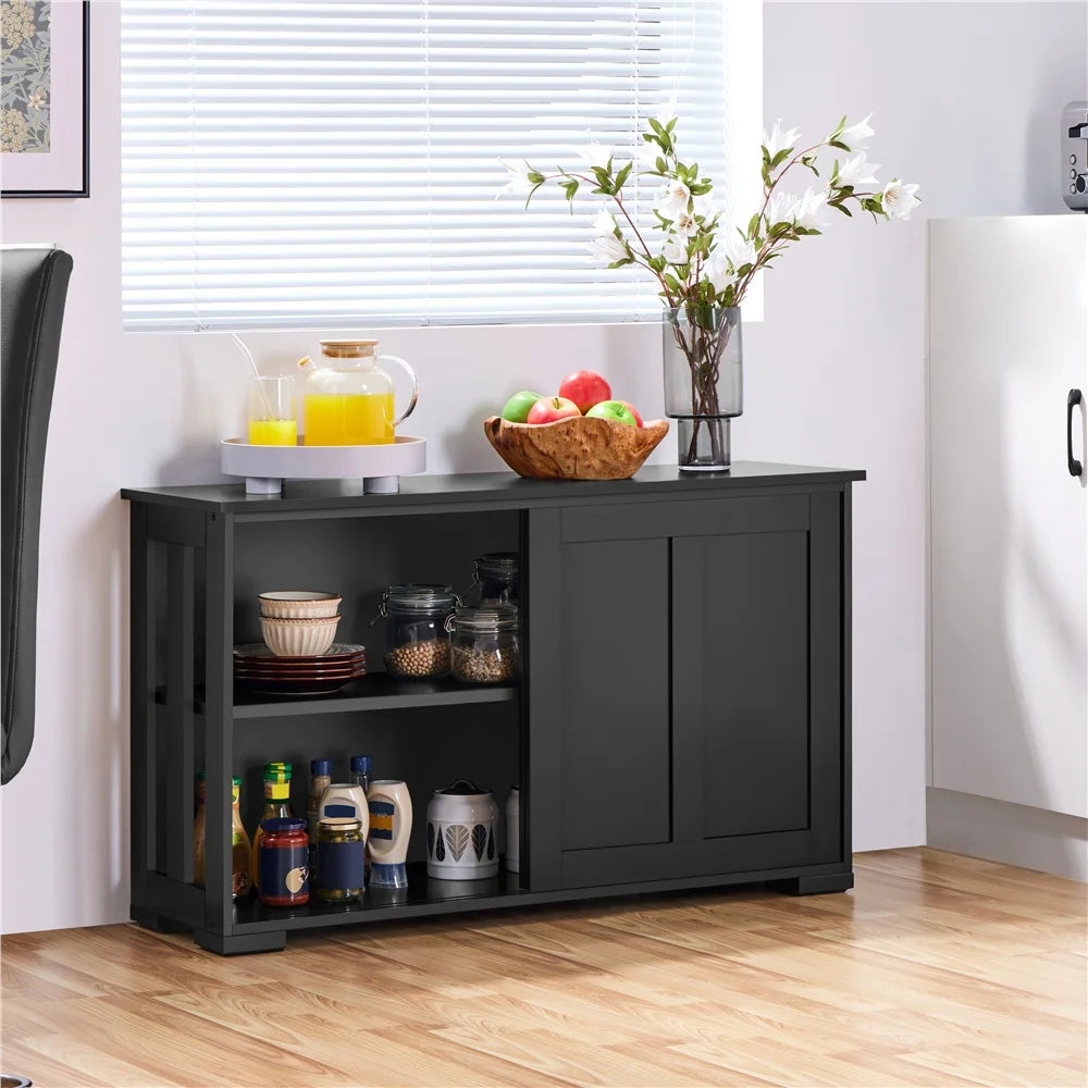Black Sideboard Buffet Cabinet with Storage N761134