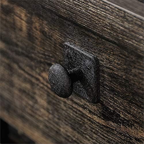 L Shape Corner Desk in Rustic Carbon Oak and Black S6267