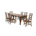 Amish Brown 7 Piece Extendable Dining Table Set H333
