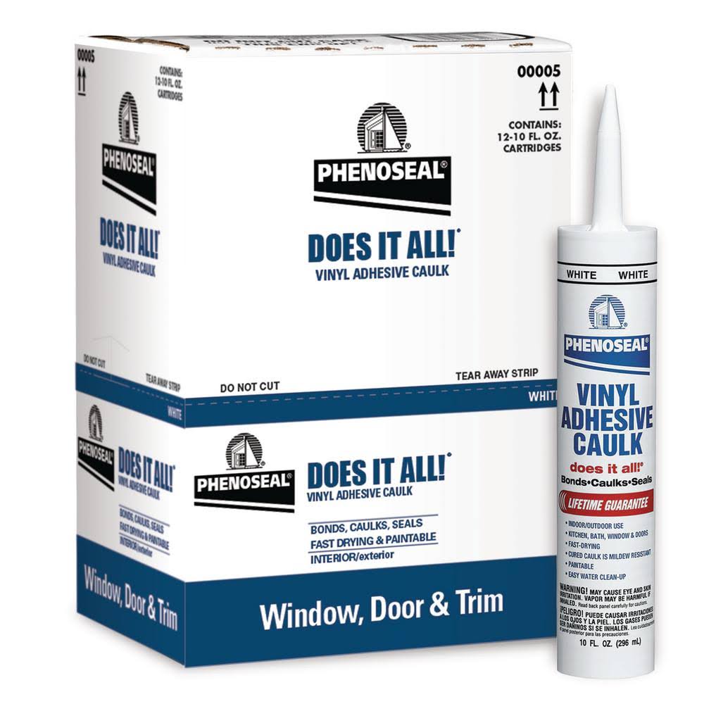 White 10 oz Vinyl Adhesive Caulk 24-Pack F705