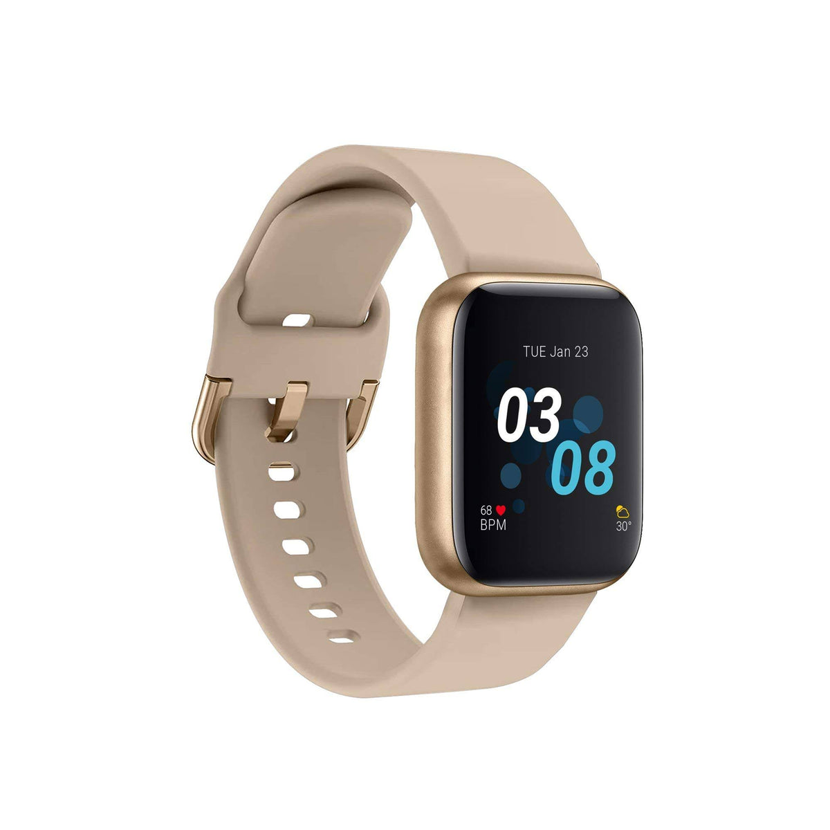 Gold Case Smartwatch with Beige Strap T524808