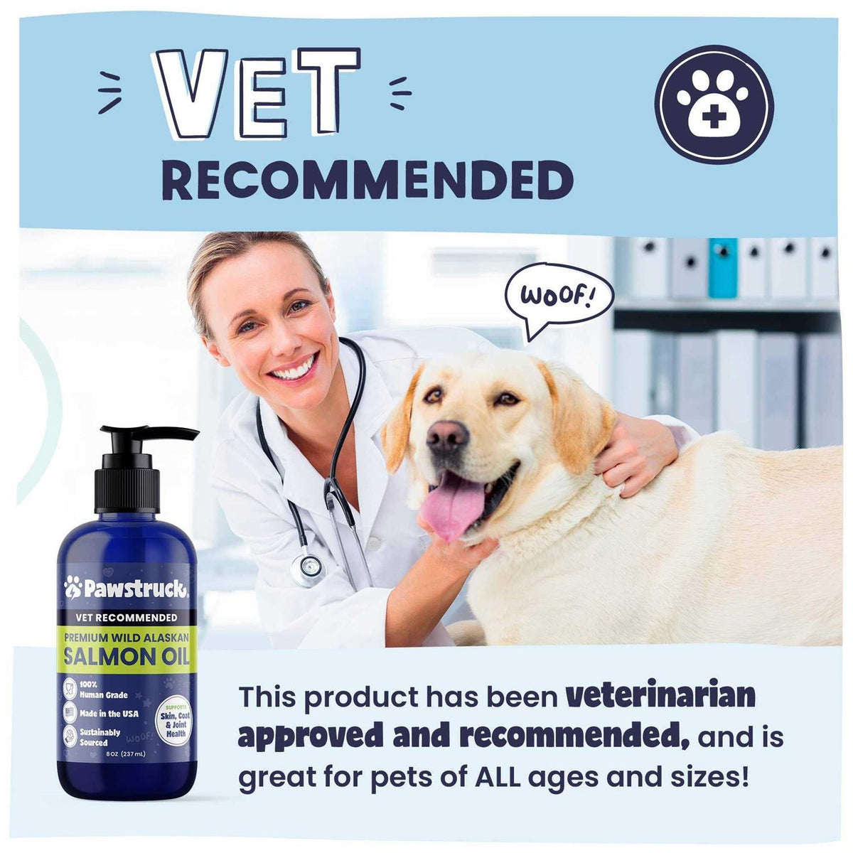 Wild Alaskan Salmon Oil for Dogs Cats Omega 3 Supplement W790