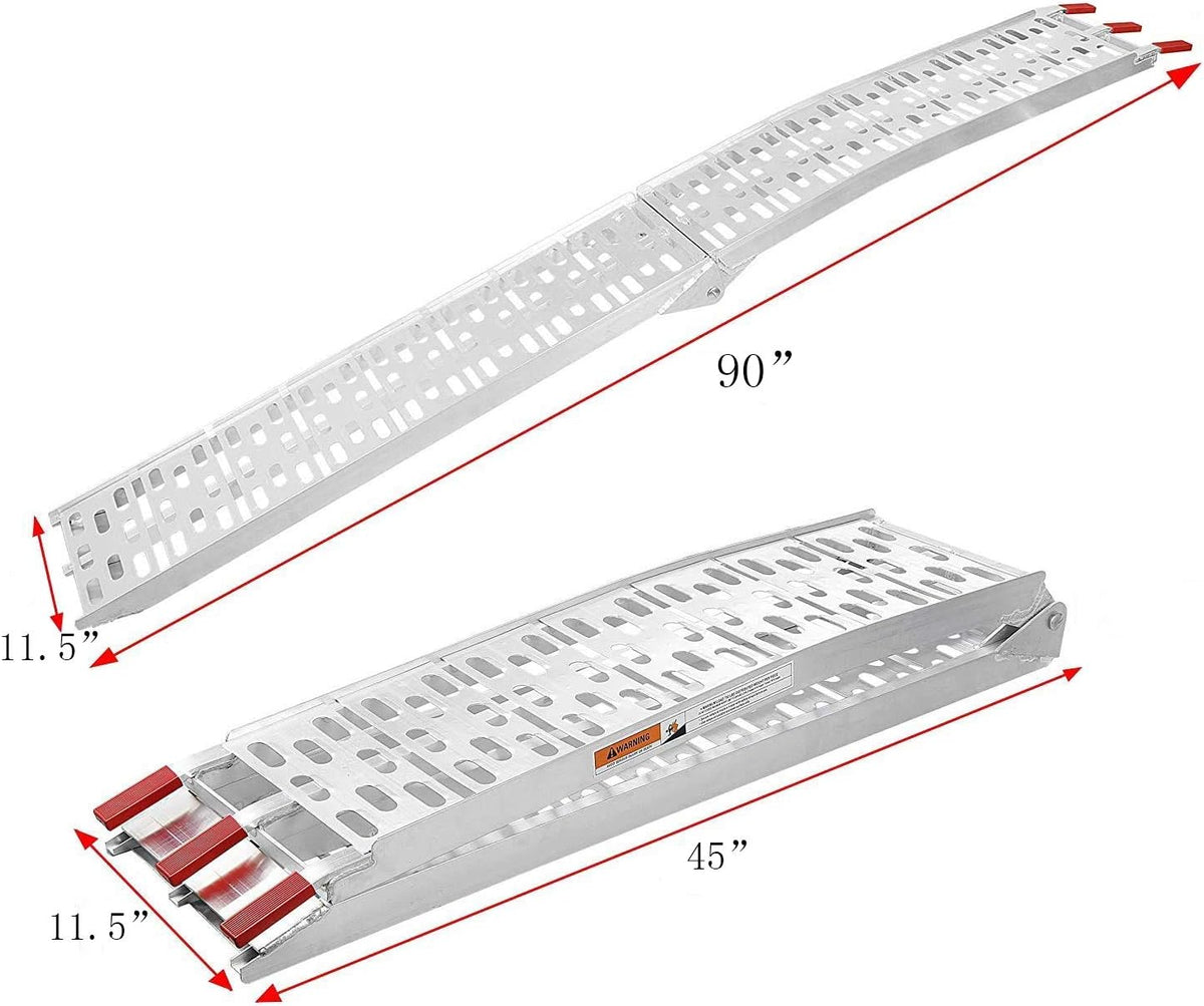 7.5 ft 1500 Lbs Folding Aluminum Loading Ramps, Set of 2 W589535